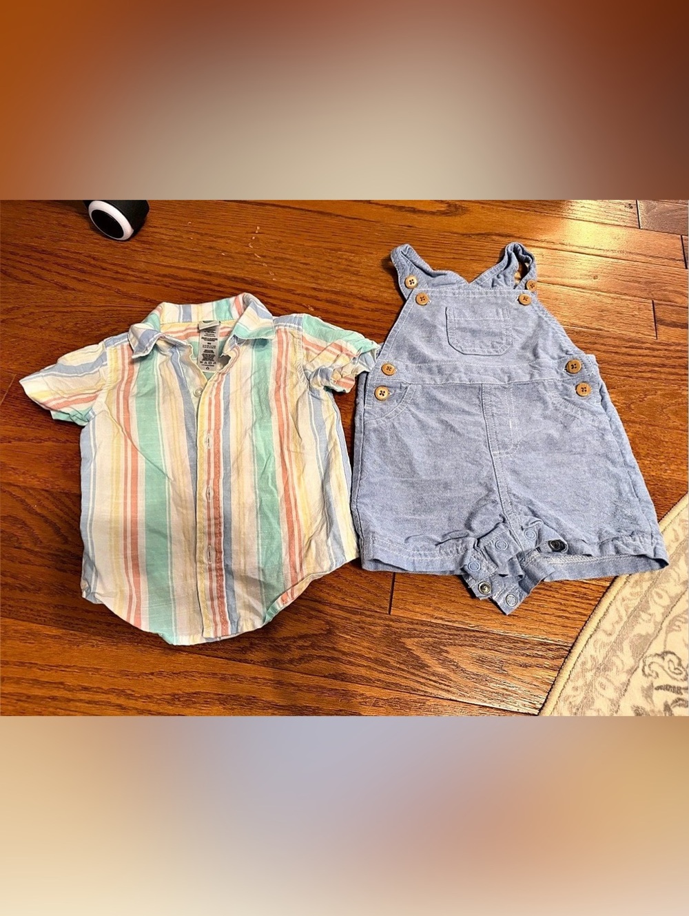 Gap Boys Medium Striped Shirt Set Blue Multicolor